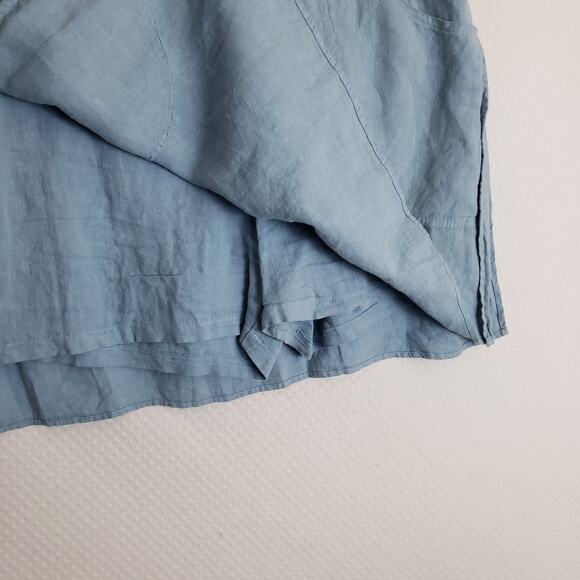 The Wheat Collection 100% Linen‎ Skort Skirt Womens Small Blue Mini Beach Tennis - Picture 4 of 10
